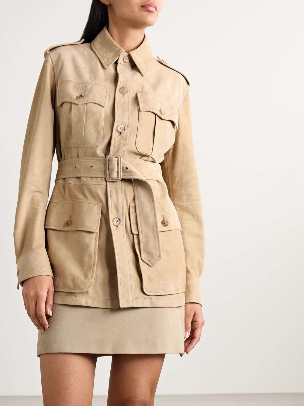 RALPH LAUREN COLLECTION
Gabbie belted suede jacket sz M